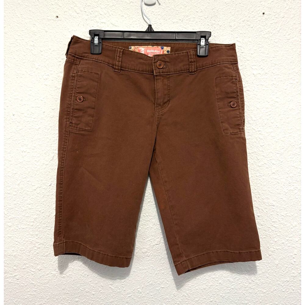 Vintage Y2K Hollister Low Rise Brown Bermuda Shorts Twee Skater Surfer